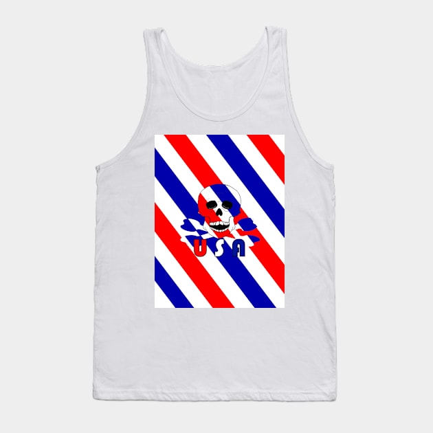 SKULL And Bones American Fourth Of July Tank Top by SartorisArt1